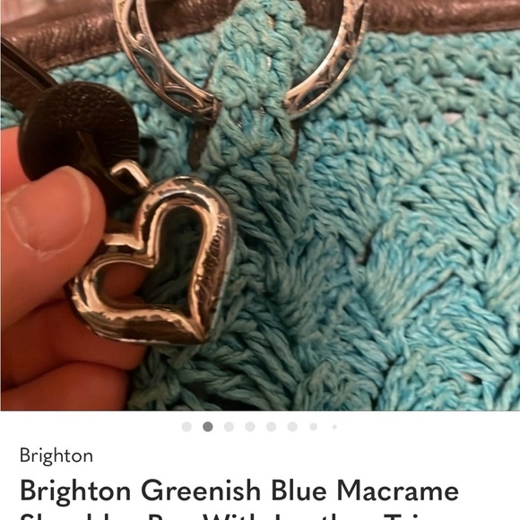 Brighton Teal Macrame Shoulder Bag - Picture 2 of 12